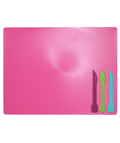 Tăbliță pentru plastilină + 3 ustensile de modelare, roz, ZiBi